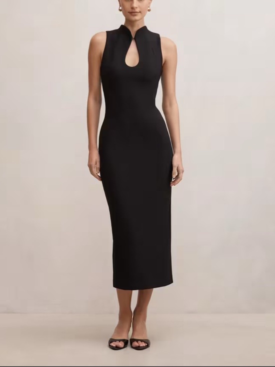 Topshop Dresses & Skirts - Topshop Black Sleeveless Keyhole Midi Dress - size 10 US